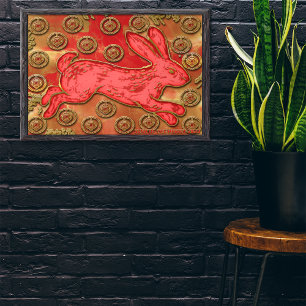 Affiche Lanternes rouges Rabbit 2023 Nouvel An chinois