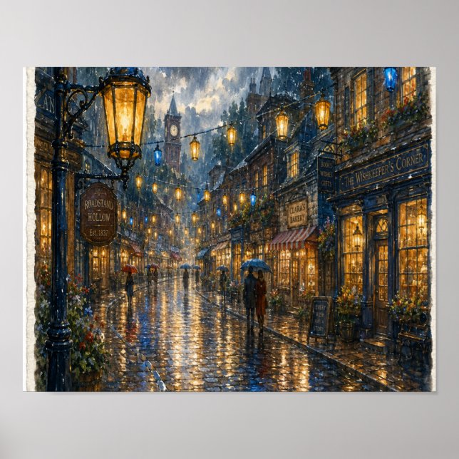 Affiche Lanternes sous la pluie, Planche RH-WC-005 (Devant)