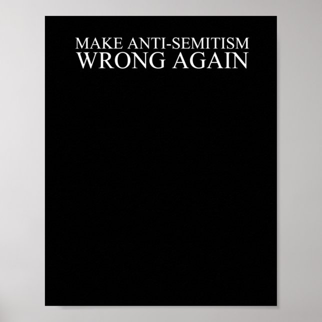 Affiche L'antisémitisme a tort à nouveau (Devant)