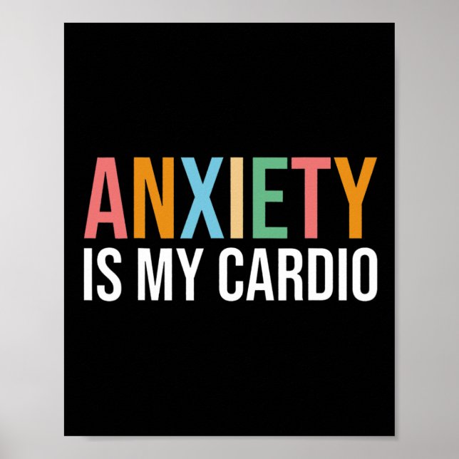 Affiche L'anxiété est mon Cardio Rétro Sensibilisation à l (Devant)