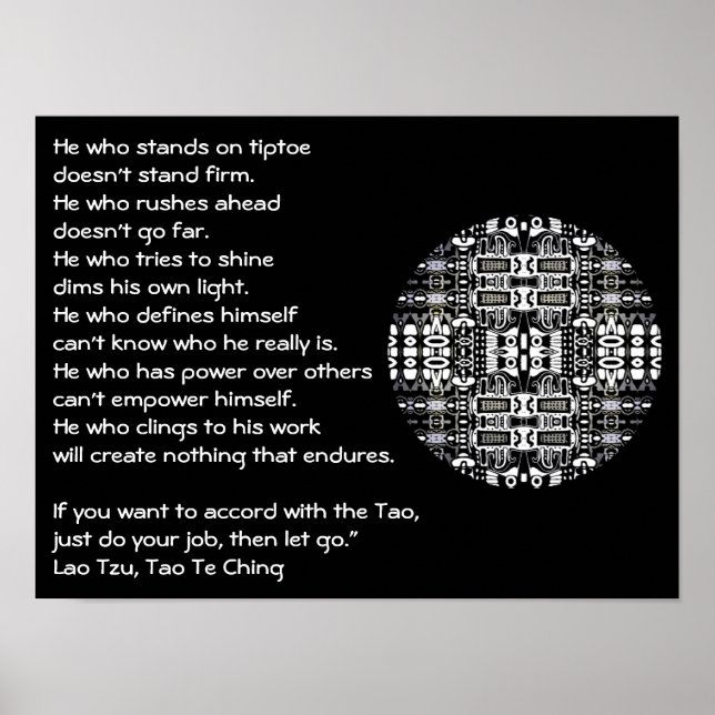 Affiche Lao Tseu inspiré citation de l'affiche de mandala (Devant)