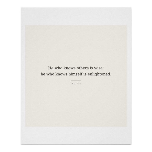 Affiche Lao Tzu : Connaissance de soi éclairée (Devant)