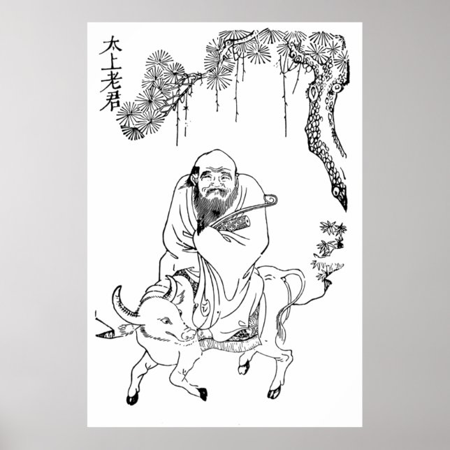 Affiche Lao Tzu Ming dynasty chinese painting (Devant)