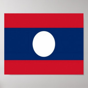 Affiche Laos - Drapeau -