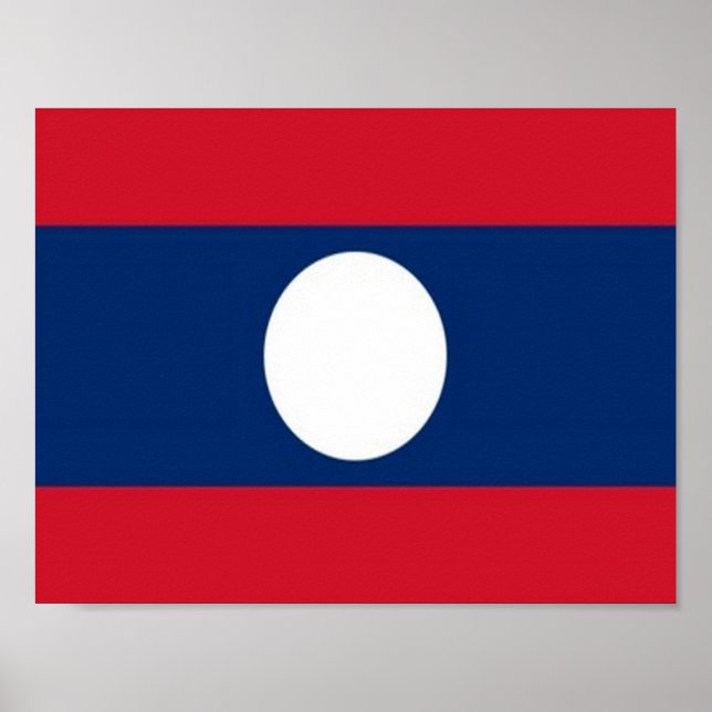 Affiche Laos - Drapeau - (Devant)