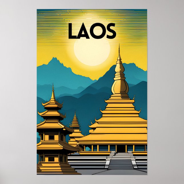 Affiche Laos Travel Art (Devant)