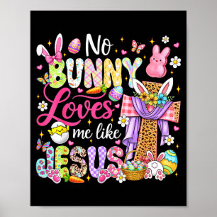 Affiche Lapin aime comme Jésus Pâques enfants chrétiens fe