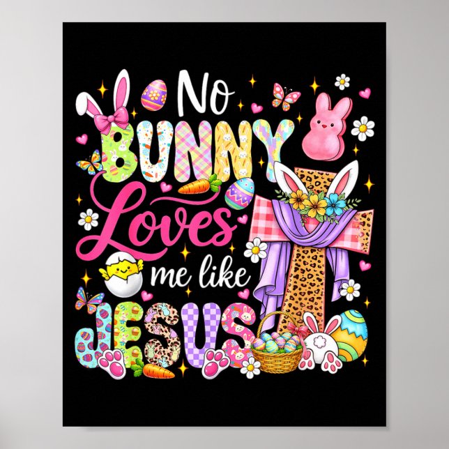 Affiche Lapin aime comme Jésus Pâques enfants chrétiens fe (Devant)