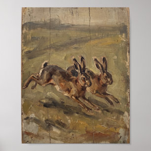 Affiche Lapin Antique n° 2 II Peinture Vintage