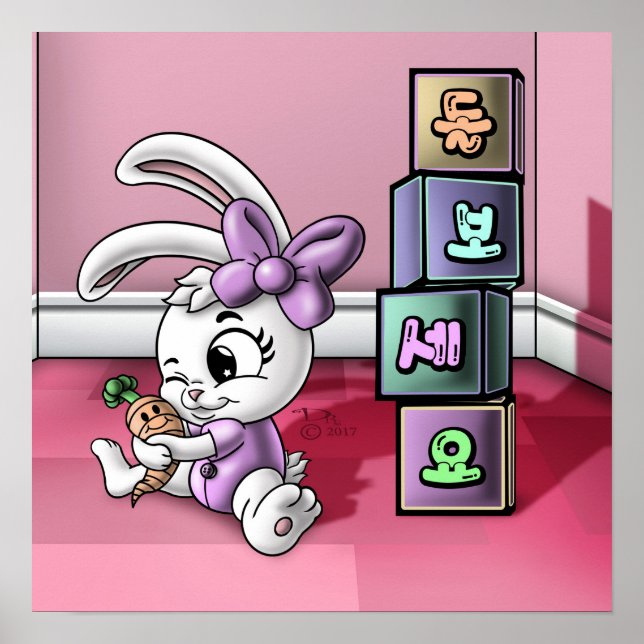 Affiche Lapin avec lettrage coréen (Devant)