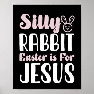 Affiche Lapin bête de Pâques est pour Jésus Vacances de Pâ