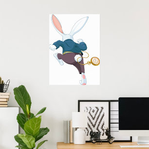 Affiche Lapin Blanc Qui S'Éloigne
