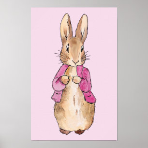 Affiche Lapin Classique de Bunny rose Manteau Art de Pépin