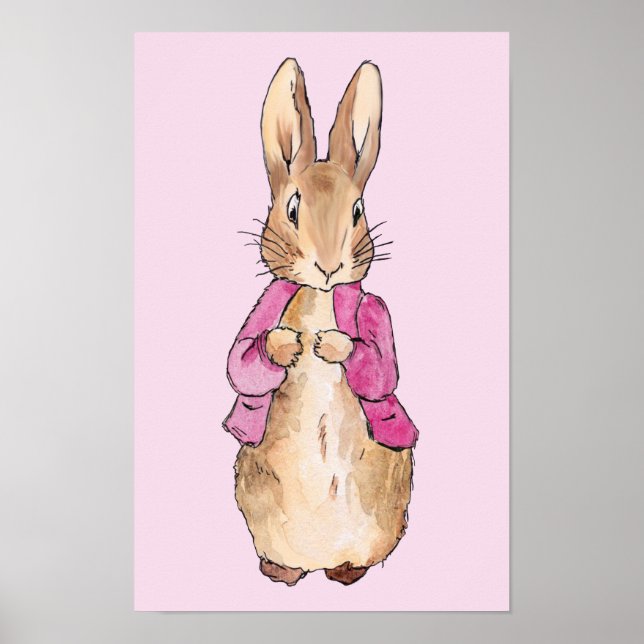 Affiche Lapin Classique de Bunny rose Manteau Art de Pépin (Devant)