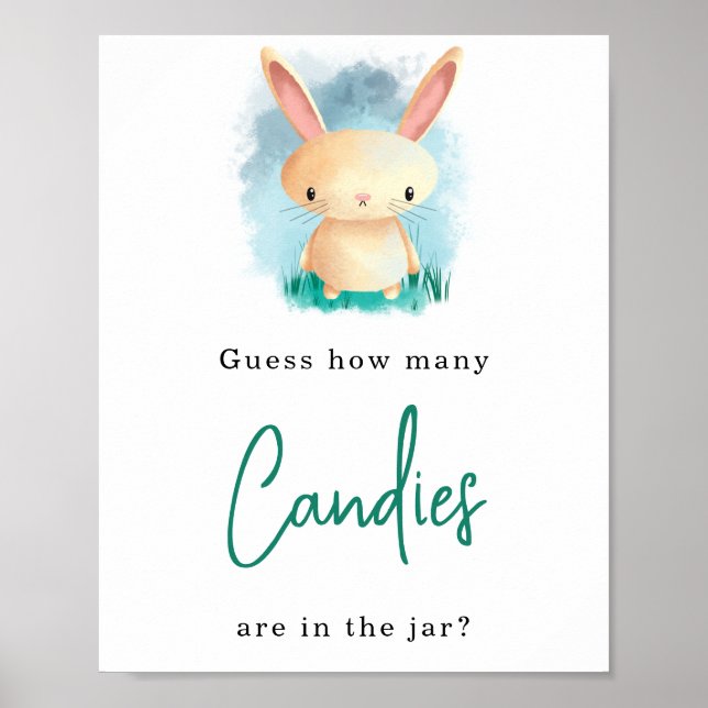 Affiche Lapin - Combien de bonbons (Devant)