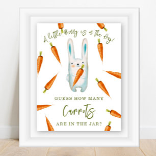 Affiche Lapin - Combien de carottes sont dans le pot
