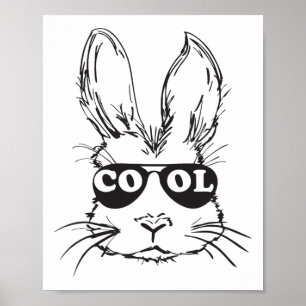 Affiche Lapin Cool Visage Joyeux Pâques Chemises Pour Garç