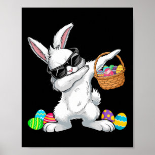 Affiche Lapin Dabbing de Pâques Œufs Jour Esquisser Garçon
