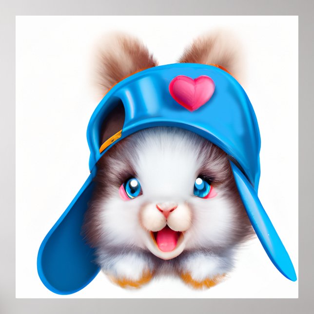 Affiche Lapin d'amour de bébé mignon (Devant)