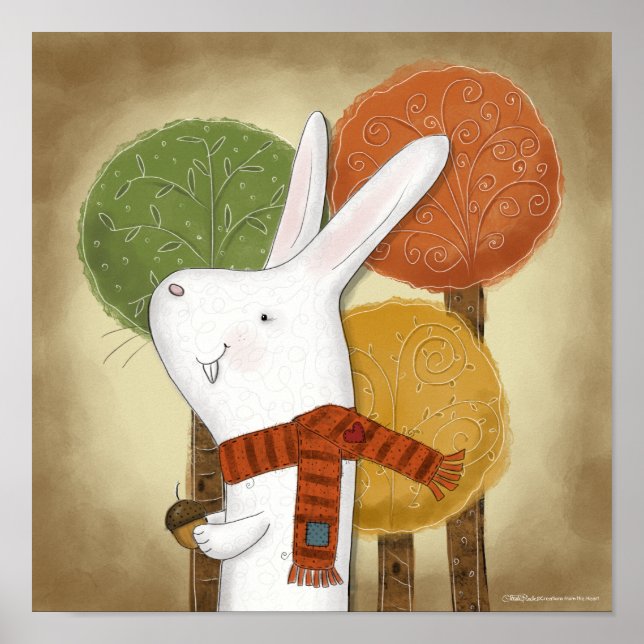 Affiche Lapin de bois avec maïs (Devant)