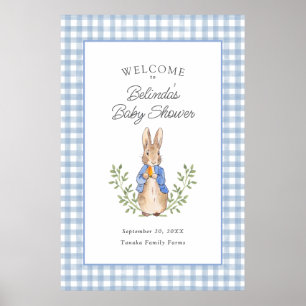 Affiche Lapin de conte de fées classique bleu Bienvenue à 