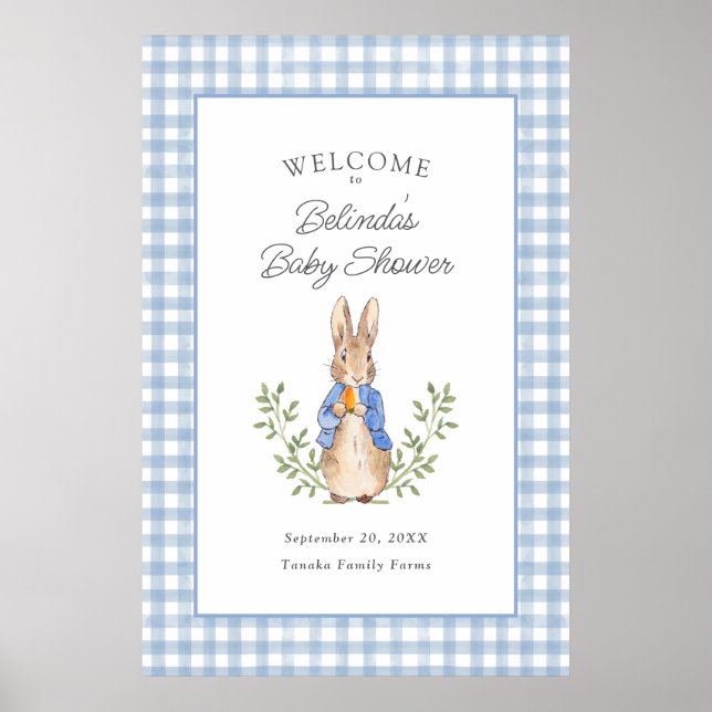 Affiche Lapin de conte de fées classique bleu Bienvenue à  (Devant)