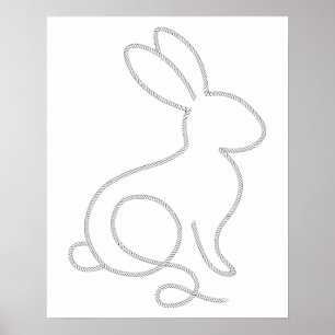 Affiche Lapin de corde minimal design moderne
