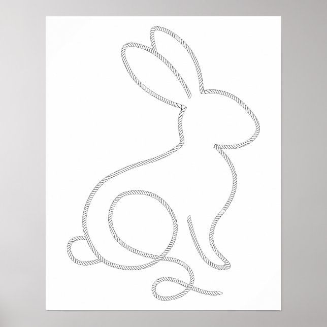 Affiche Lapin de corde Minimalisme Moderne (Devant)