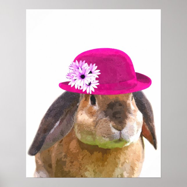 Affiche Lapin de garenne animal des bois chambre de bébé n (Devant)