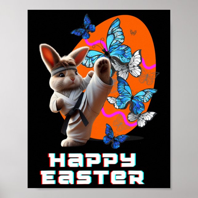 Affiche Lapin de karaté de Pâques  (Devant)