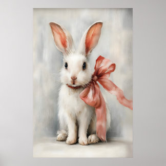 Affiche Lapin de Pâques à l'arc Imprimable de nurserie, Vi