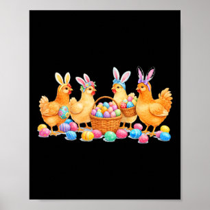 Affiche Lapin de Pâques Amoureux de Poule Mère de Poule 