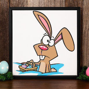 Affiche Lapin De Pâques Avec Panier