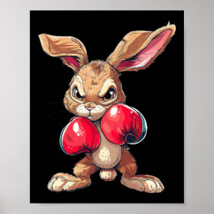 Affiche Lapin de Pâques Boxeur de Boxe de Kickboxing Marti