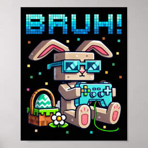 Affiche Lapin de Pâques Bruh Joyeuses Chasse aux œufs de j