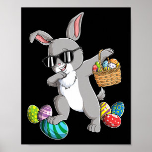Affiche Lapin de Pâques Cool Dabbing Bunny Œuf Pâques Garç