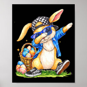 Affiche Lapin de Pâques cool hip hop garçons enfants