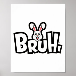Affiche Lapin de Pâques drôle et en colère