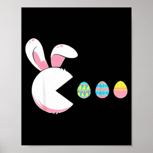 Affiche Lapin de Pâques drôle qui regarde l'oeuf de printe