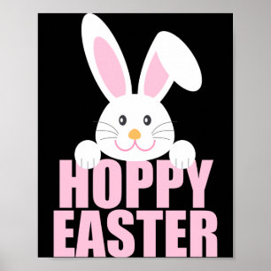 Affiche Lapin de Pâques drôle T Shirt Fille Rose