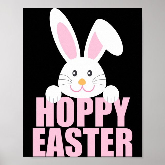 Affiche Lapin de Pâques drôle T Shirt Fille Rose  (Devant)