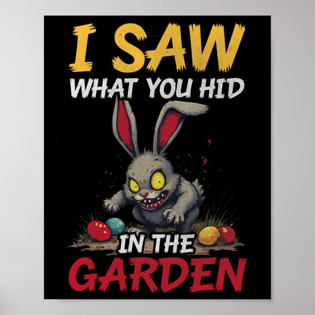 Affiche Lapin de Pâques effrayant Lapin effrayant Horreur  (Devant)