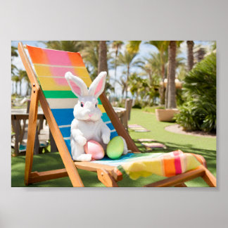 Affiche Lapin de Pâques en vacances