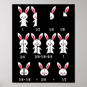 Affiche Lapin de Pâques Fractions Amusant - Conception d'a