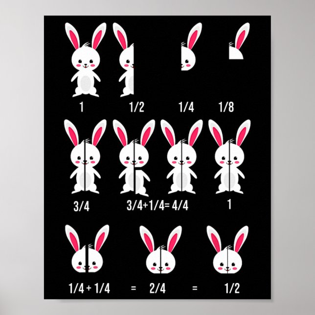 Affiche Lapin de Pâques Fractions Amusant - Conception d'a (Devant)
