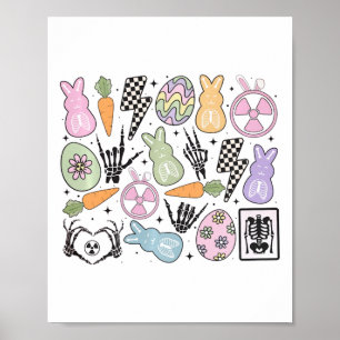 Affiche Lapin de Pâques Groovy Radiologie Technicien en ra