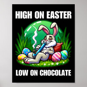 Affiche Lapin de Pâques Herbe Drôle Humour Cadeau