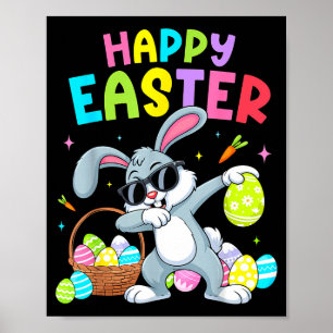 Affiche Lapin de Pâques heureux pour enfants filles adoles