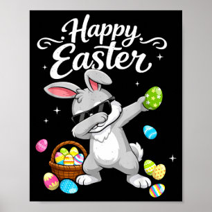 Affiche Lapin de Pâques heureux pour enfants filles adoles
