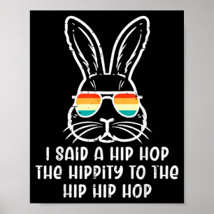 Affiche Lapin de Pâques Hip Hop Hippity Rétro Hommes Garço